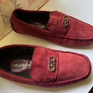 Cole Haan Red Suede Slip-On Loafers